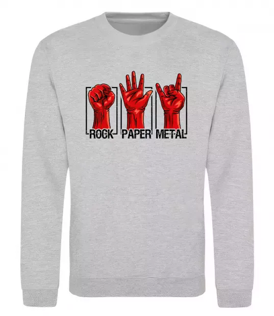 Свитшот Rock Paper Metal Серый меланж фото