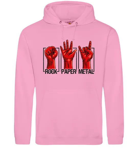 Женская толстовка (худи) Rock Paper Metal Розовый фото