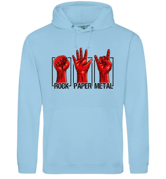 Женская толстовка (худи) Rock Paper Metal Голубой фото