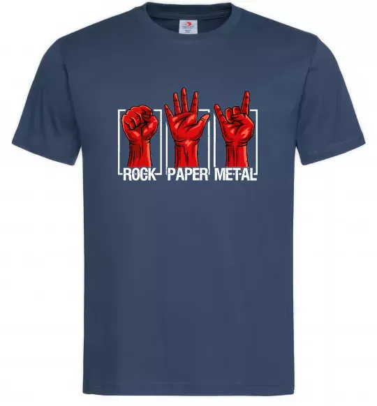 Мужская футболка Rock Paper Metal Темно-синий фото