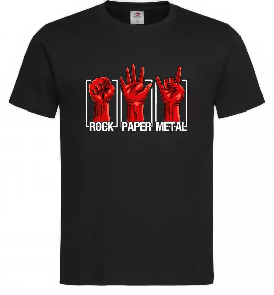 Мужская футболка Rock Paper Metal Черный фото