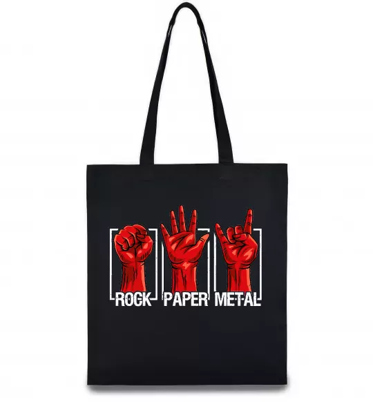 Еко-сумка Rock Paper Metal Чорний фото
