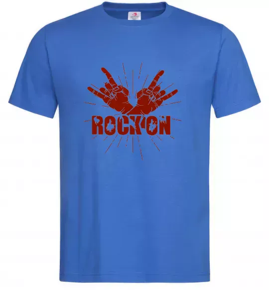 Мужская футболка Rock on Ярко-синий фото