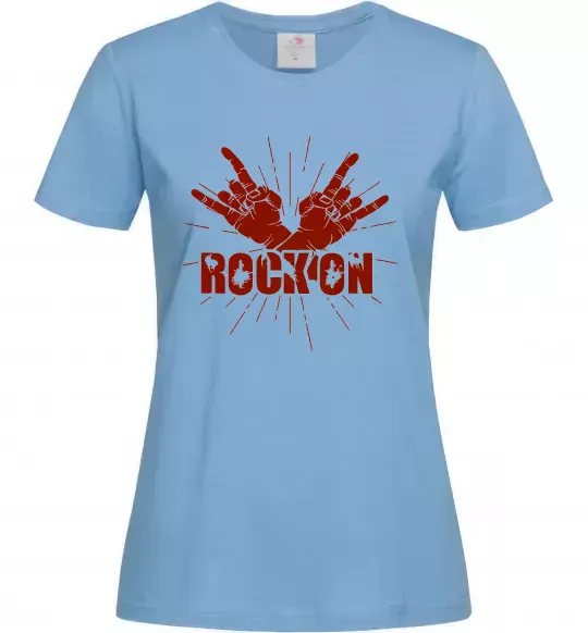 Жіноча футболка Rock on Блакитний фото