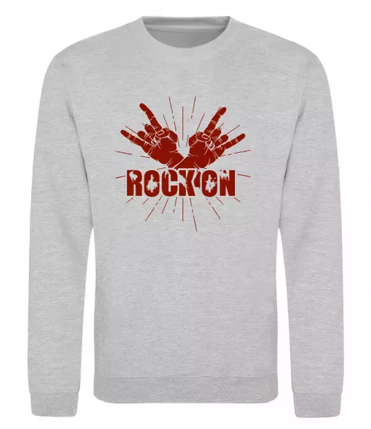 Світшот Rock on Сірий меланж фото