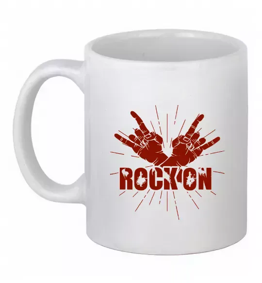 Чашка керамічна Rock on Білий фото