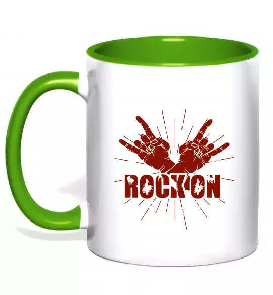 Чашка с цветной ручкой Rock on Зеленый фото