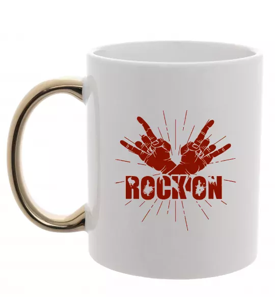 Чашка с цветной ручкой Rock on Золото фото