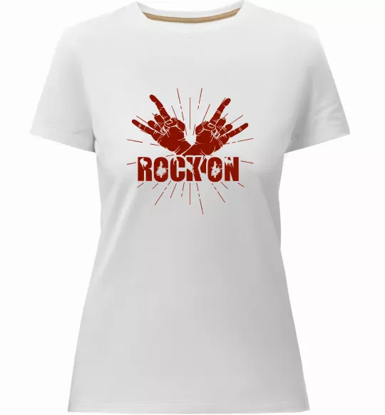Жіноча преміум футболка Rock on Білий фото