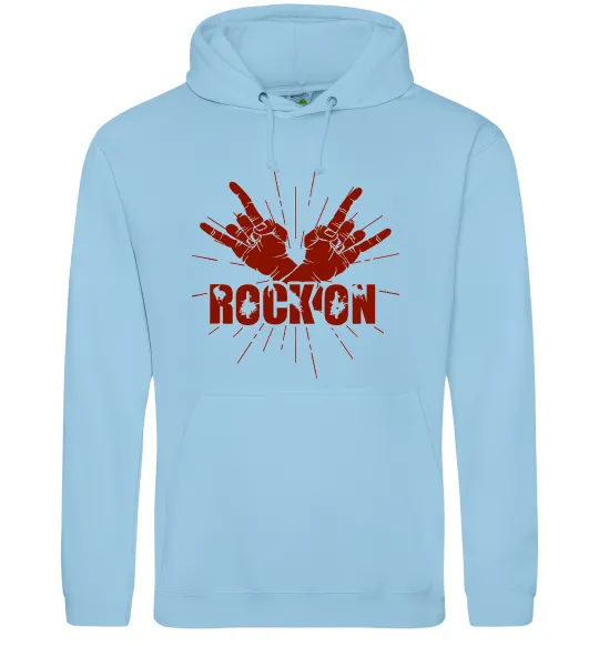 Мужская толстовка (худи) Rock on Голубой фото