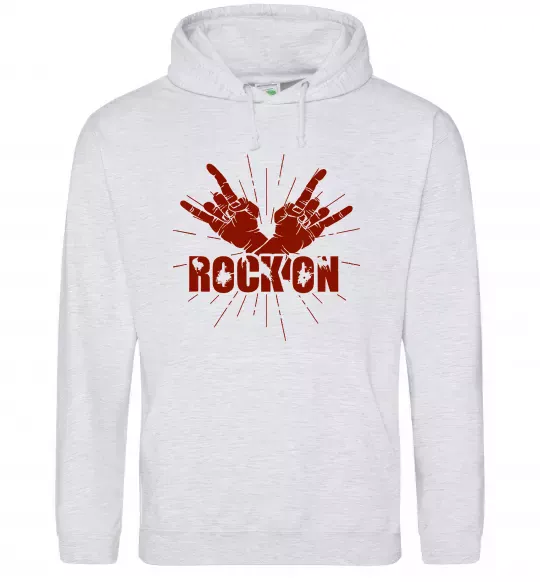 Женская толстовка (худи) Rock on Серый меланж фото