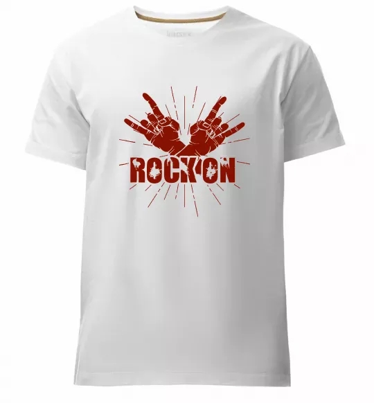 Мужская премиум футболка Rock on Белый фото
