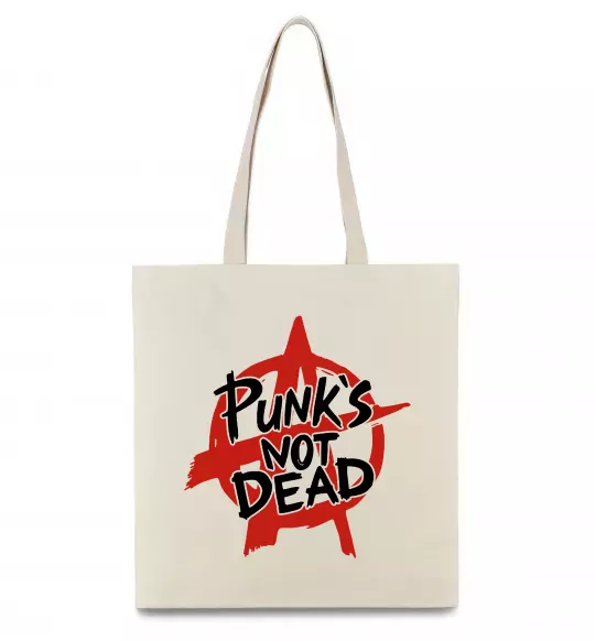 Еко-сумка Punks not dead Бежевий фото