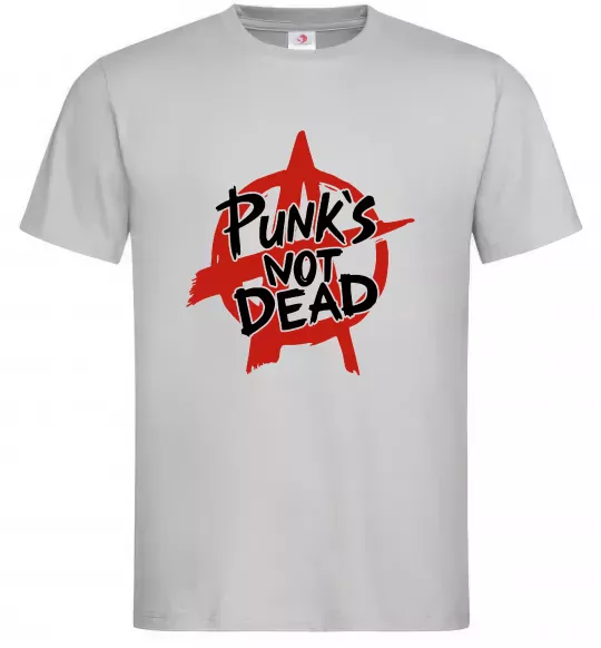 Мужская футболка Punks not dead Серый фото