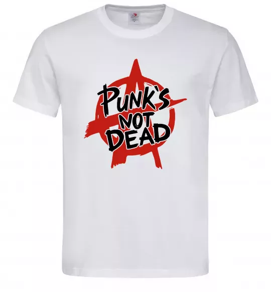 Мужская футболка Punks not dead Белый фото