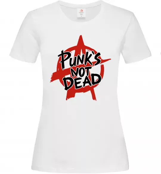 Жіноча футболка Punks not dead Білий фото