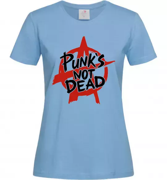 Жіноча футболка Punks not dead Блакитний фото