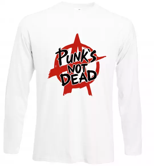Лонгслів Punks not dead Білий фото