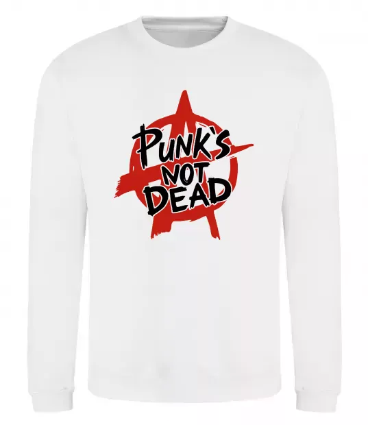 Світшот Punks not dead Білий фото
