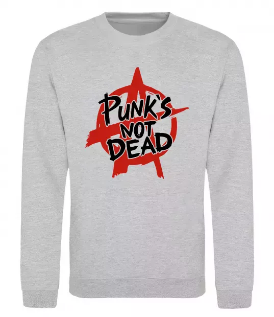 Світшот Punks not dead Сірий меланж фото