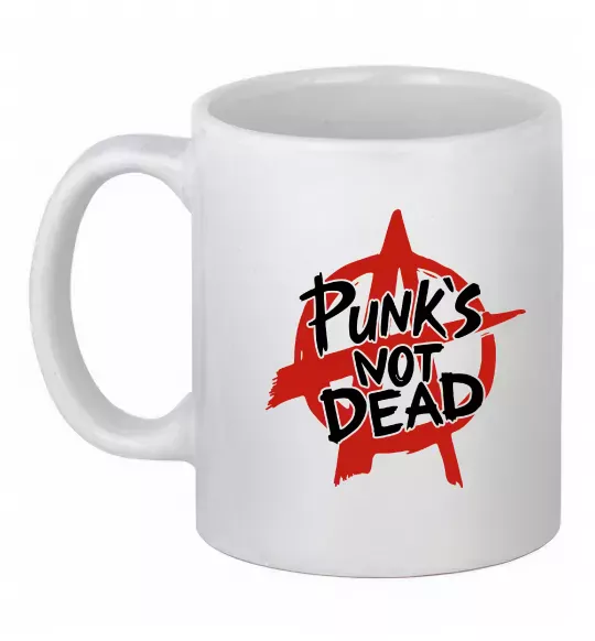 Чашка керамічна Punks not dead Білий фото