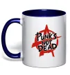 Чашка з кольоровою ручкою Punks not dead Глибокий темно-синій фото