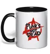 Чашка з кольоровою ручкою Punks not dead Чорний фото