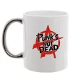 Чашка з кольоровою ручкою Punks not dead Срібло фото