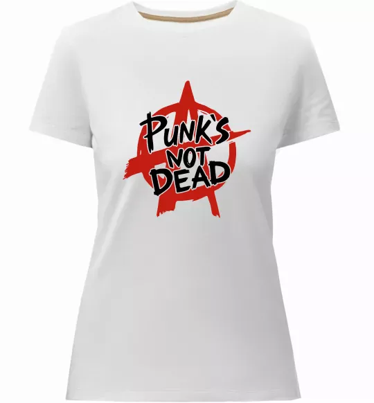 Жіноча преміум футболка Punks not dead Білий фото