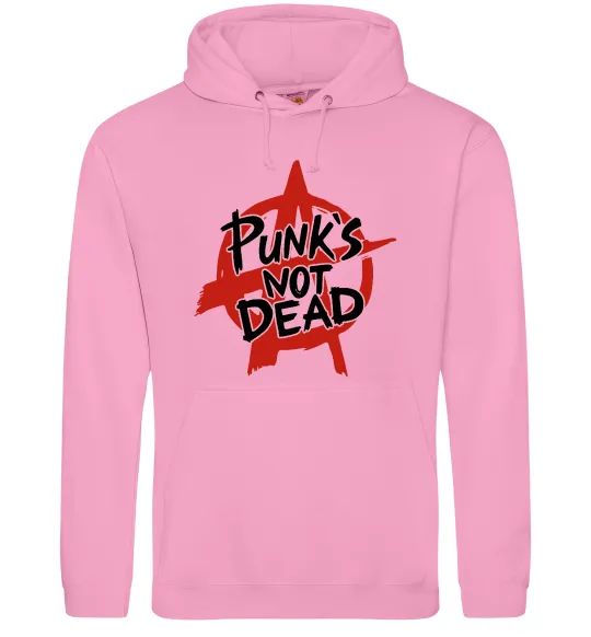 Мужская толстовка (худи) Punks not dead Розовый фото