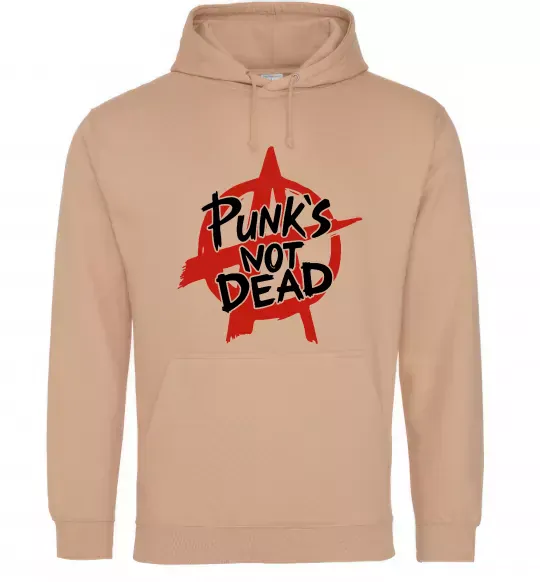 Женская толстовка (худи) Punks not dead Песочный фото