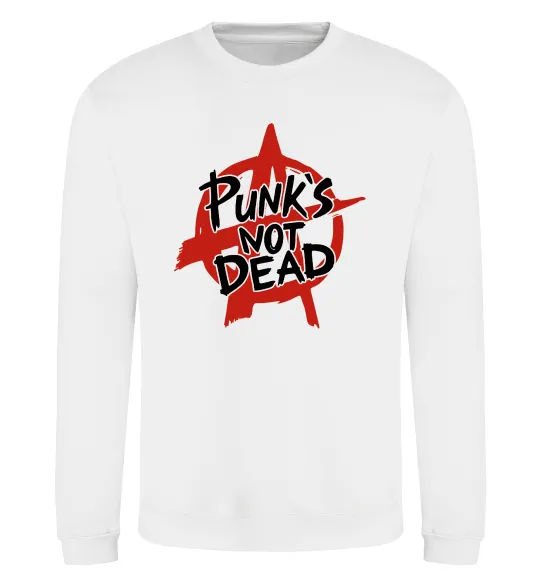 Світшот Punks not dead Білий фото