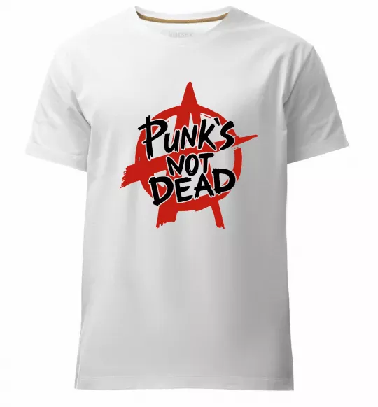 Чоловіча преміум футболка Punks not dead Білий фото