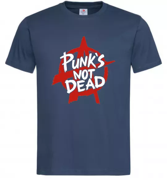 Мужская футболка Punks not dead Темно-синий фото