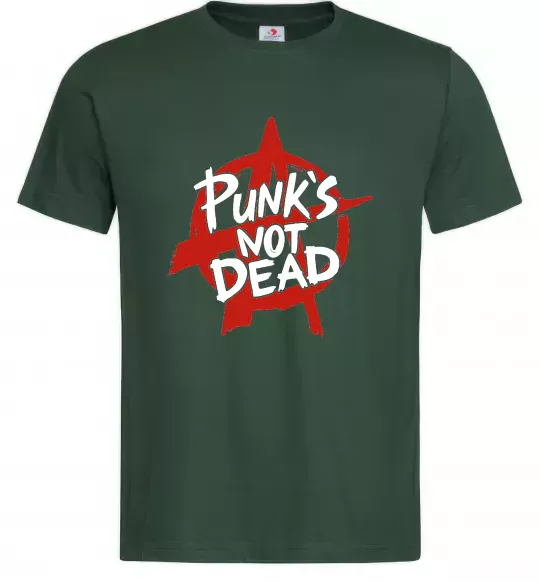 Мужская футболка Punks not dead Темно-зеленый фото
