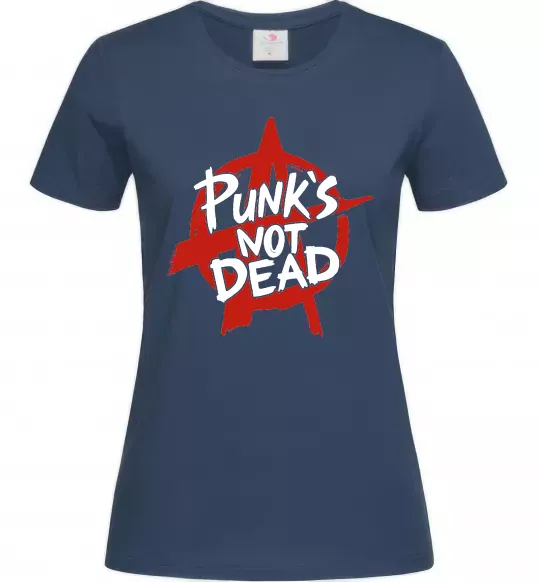 Жіноча футболка Punks not dead Темно-синій фото