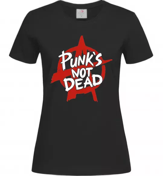 Жіноча футболка Punks not dead Чорний фото