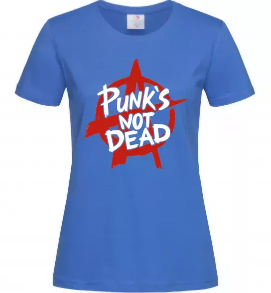 Жіноча футболка Punks not dead Яскраво-синій фото