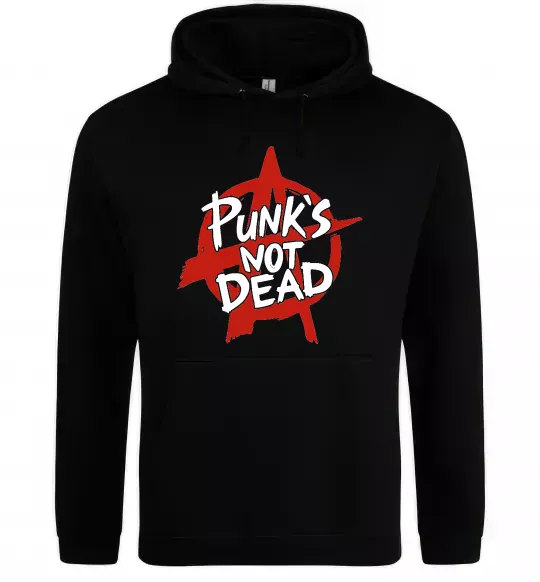 Женская толстовка (худи) Punks not dead Черный фото