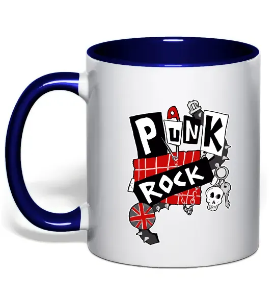 Чашка с цветной ручкой Punk rock Глубокий темно-синий фото