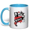 Чашка с цветной ручкой Punk rock Голубой Чашка с цветной ручкой Punk rock Голубой фото