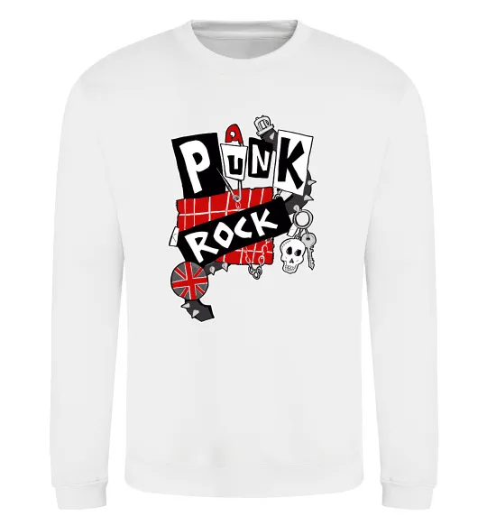 Світшот Punk rock Білий фото