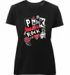 Жіноча преміум футболка Punk rock Чорний фото