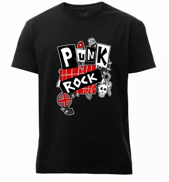 Мужская премиум футболка Punk rock Черный фото