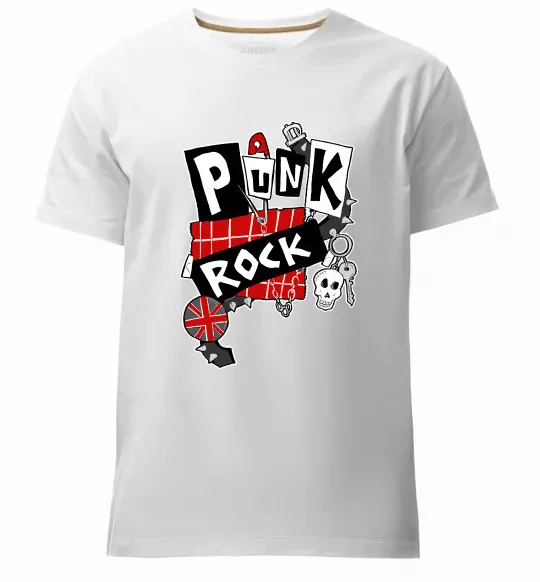 Мужская премиум футболка Punk rock Белый фото