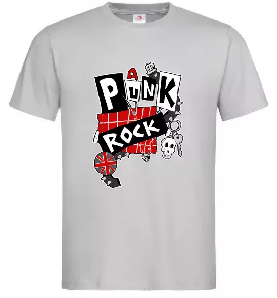 Чоловіча футболка Punk rock Сірий фото