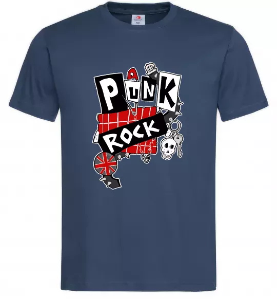 Чоловіча футболка Punk rock Темно-синій фото