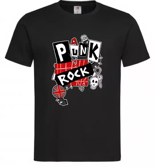 Чоловіча футболка Punk rock Чорний фото