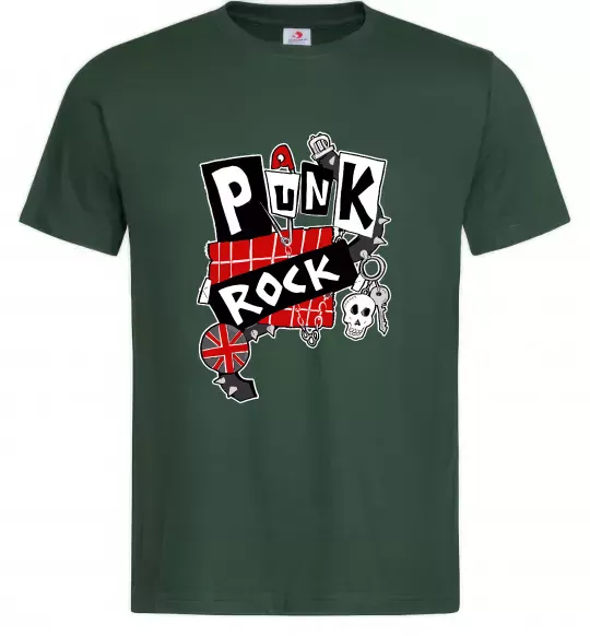 Чоловіча футболка Punk rock Темно-зелений фото