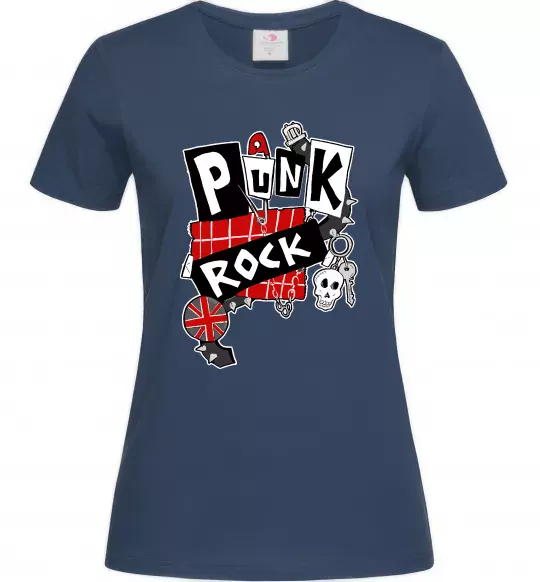 Жіноча футболка Punk rock Темно-синій фото